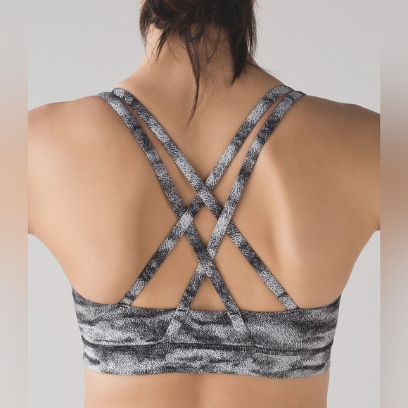 Lululemon Energy Bra Size 10 Power Luxtreme Hazy Days Black White - Picture 2 of 7